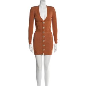 Retrofête – Zem Rib Knit Dress – Metallic Rust – XS